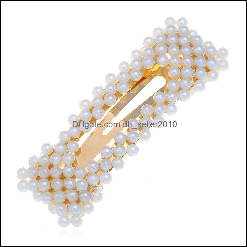 Fashion Pearl Hair Clip for Women Elegant Barrettes Snap Barrette Stick Hairpin Hair Styling Jewelry Accessories 103 M2