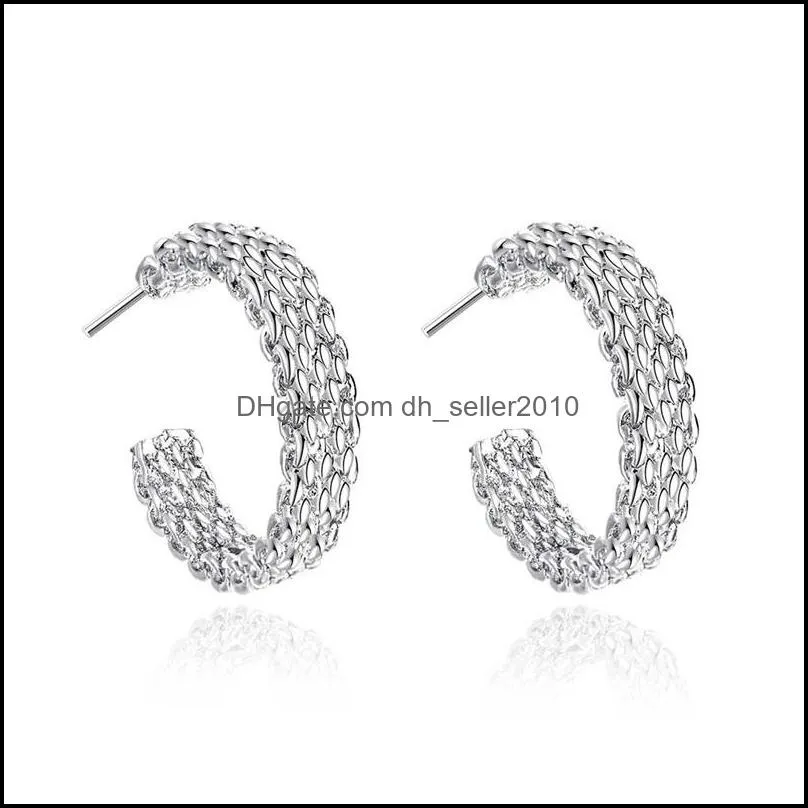 Fashion Charm 925 Sterling Silver Earring For Women Round Stud Earring Christmas Gift Party Wedding Jewelry 1257 T2