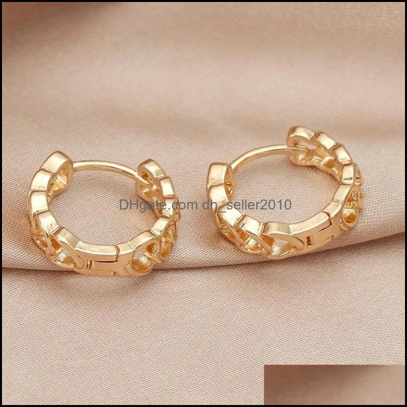 Fashion Jewelry Vintage Hoop Geometric Ear Buckle Metal Copper Love Hollow Out Circle Earrings 3832 Q2