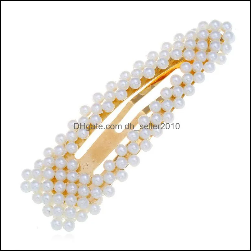 Fashion Pearl Hair Clip for Women Elegant Barrettes Snap Barrette Stick Hairpin Hair Styling Jewelry Accessories 103 M2