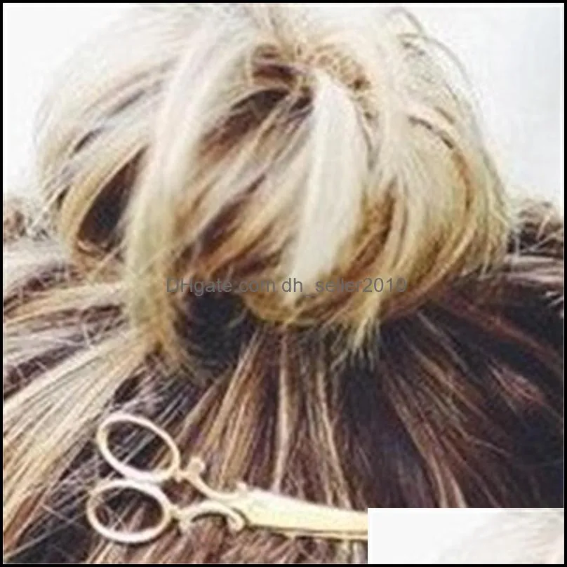 Barrettes Retro Hairpin Plated Gold Small Scissors Lovely New Original Side Clip Personality Fashion Woman Barrettes 0 5dr K2