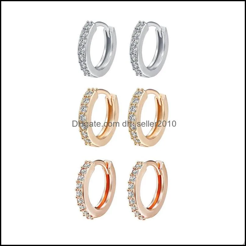 Luxury Small Studing Earrings 925 Sterling Silver Circle Round Earrings for Women Men Party Wedding Ear Ring Charm Jewelry 728 Z2