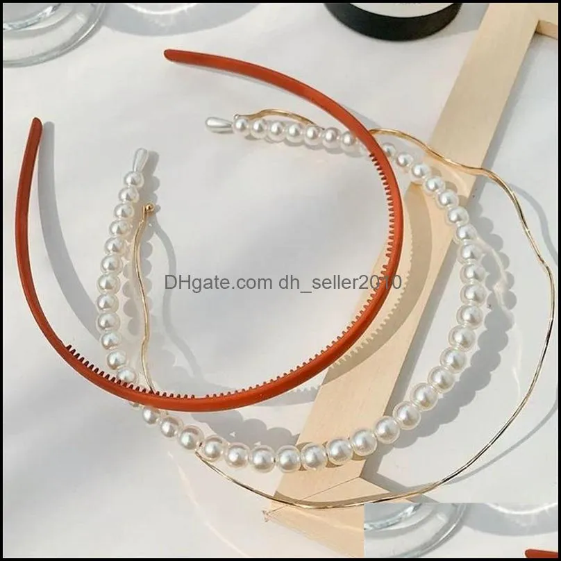 Three Piece Set Hair Hoop Headband Women Fashion Hair Band Accessories Pinkycolor Super Immortal Wave Metal Versatile 4 9dg K2B