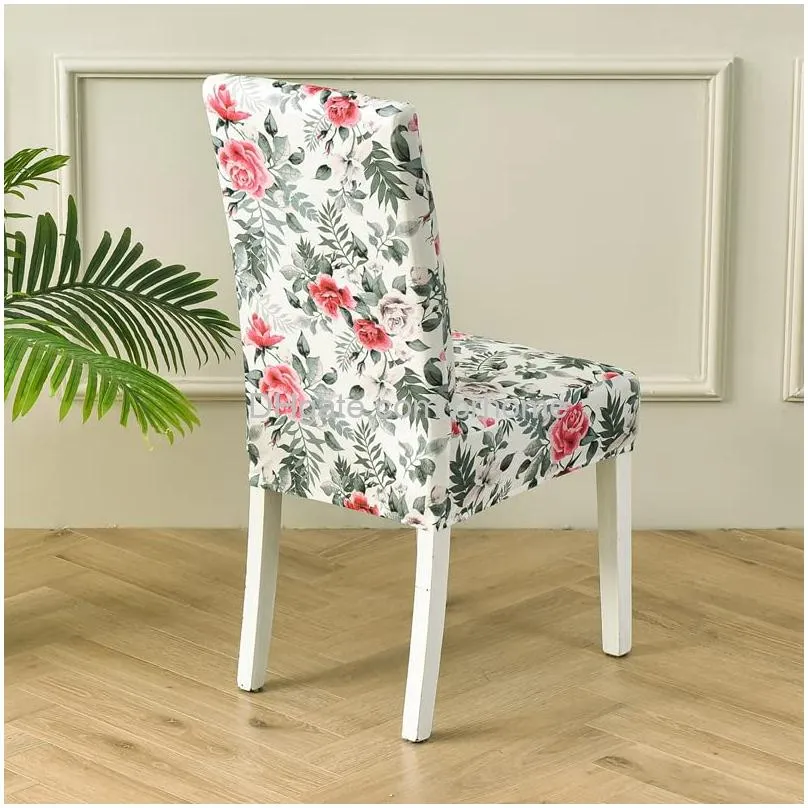 chair covers for dining room set of 4 stretch dining chair cover washable spandex kitchen parsons chair slipcovers removable seat protector for home or party thorny roses