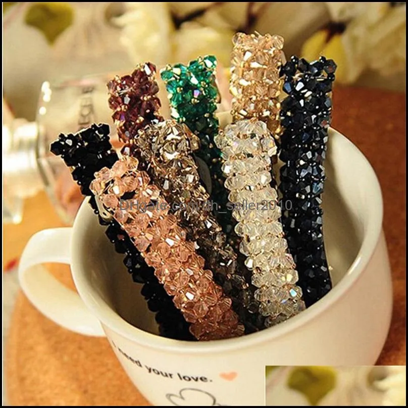 Barrettes Crystal Four Rows Spring Hairpin Super Shiny Handmade Beaded Hair Clips 6 Colors Wholesale Women Jewelry