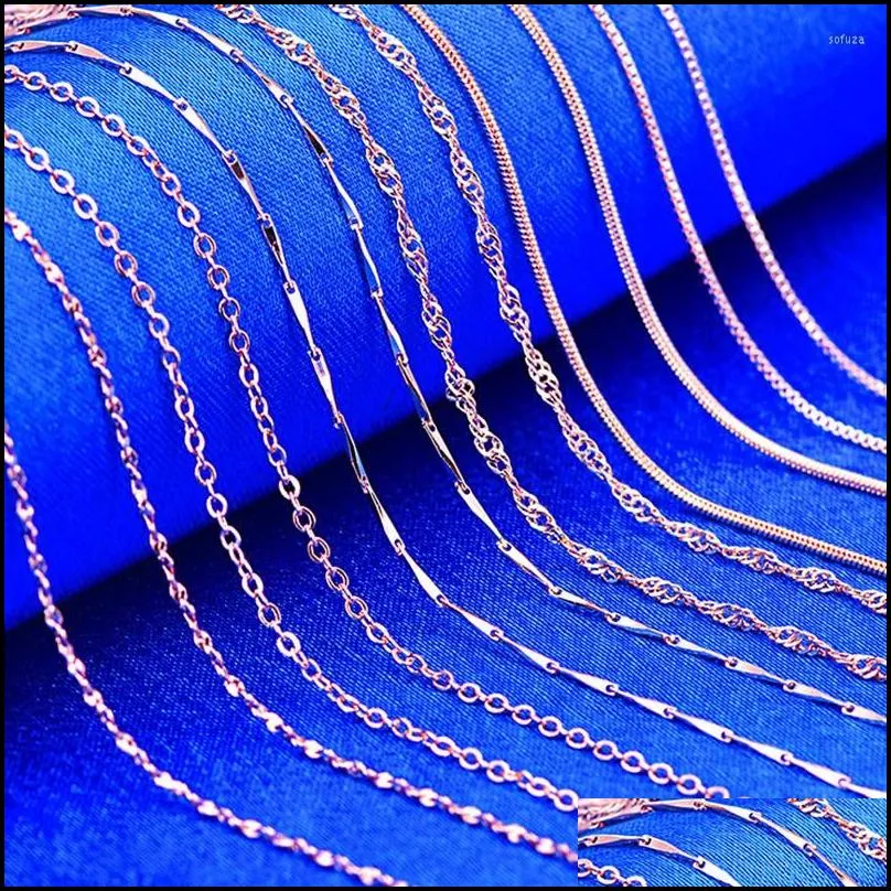 chains 45cm diy necklaces making chain copper wave/snake/box jewelry beads for pendant rose gold accessories