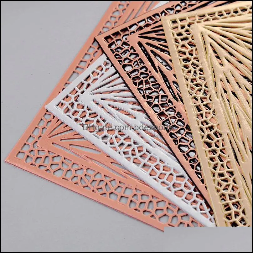 1/2/4/6pcs Placemats Set PVC Hollow For Dining Table Home Diner Decoration Hangable Gold Individual