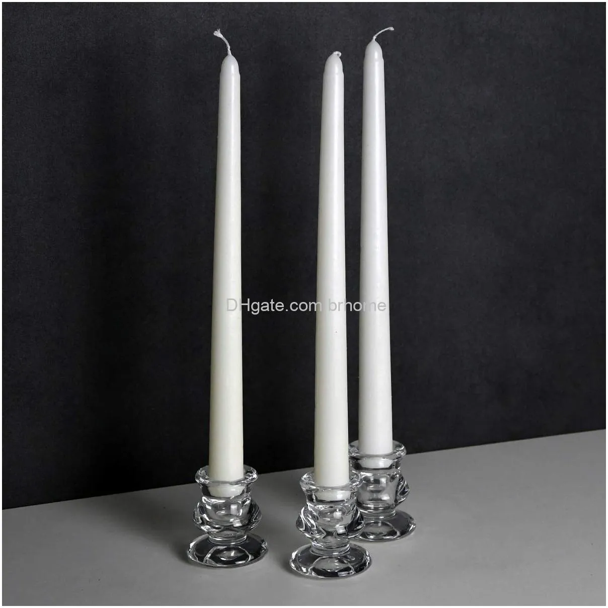 clear glass candlestick holders set of 2 taper candle holders for wedding decoration and dinning