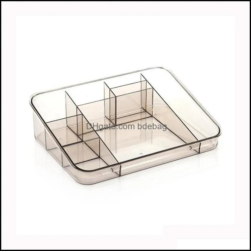 Desktop Makeup Box Transparent Dresser Skin Care Product Lipstick Brush Finisher Multi-grid Jewelry