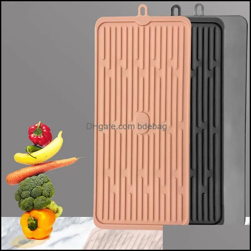 Foldable Silicone Dish Drying Mat Non-Slip Placemat Tableware Drain Pad Insulation Pot Kitchen Accessories