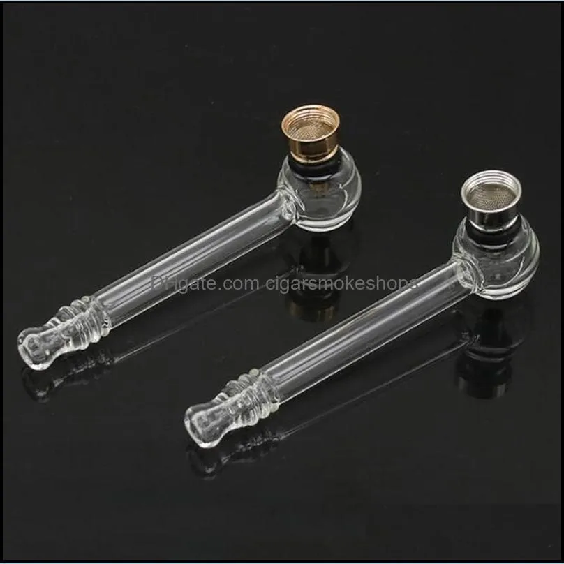 new more styles transparent pyrex glass bong smoking pipe beautiful innovative design portable filter metal mesh high quality hot cake