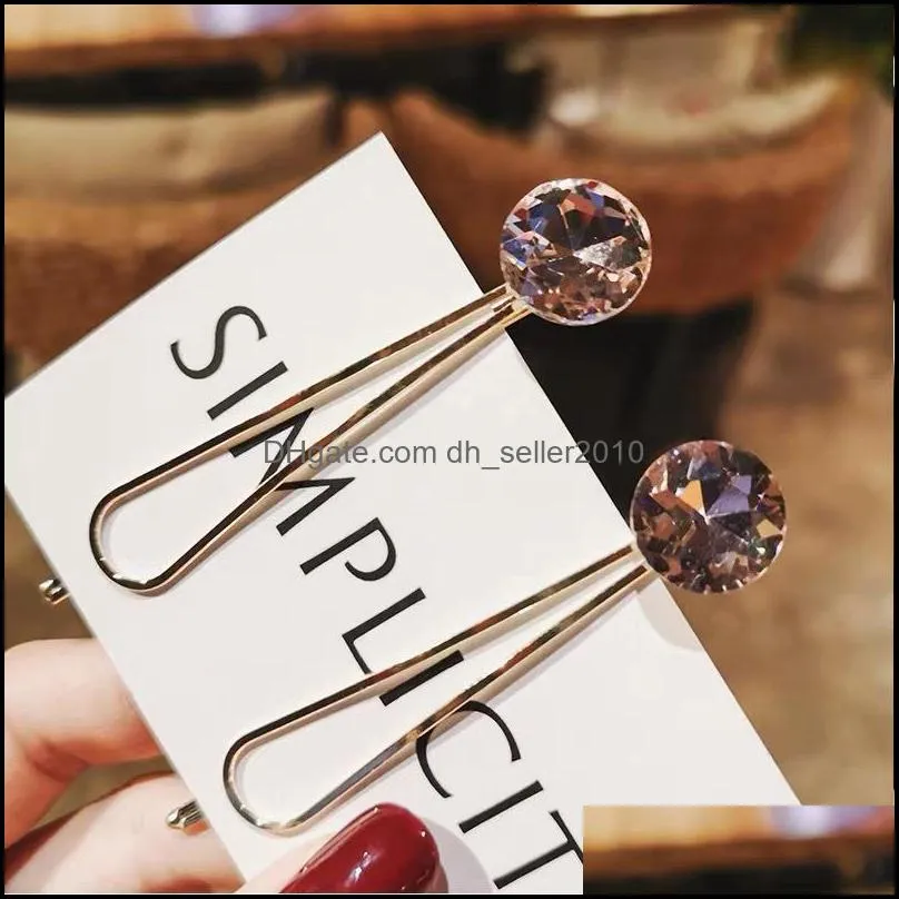 Europe Fashion Jewelry Crystal Barrette Hairpin Hair Clip Bobby Pin Barrette Hair Accessories 2Pcs/Set