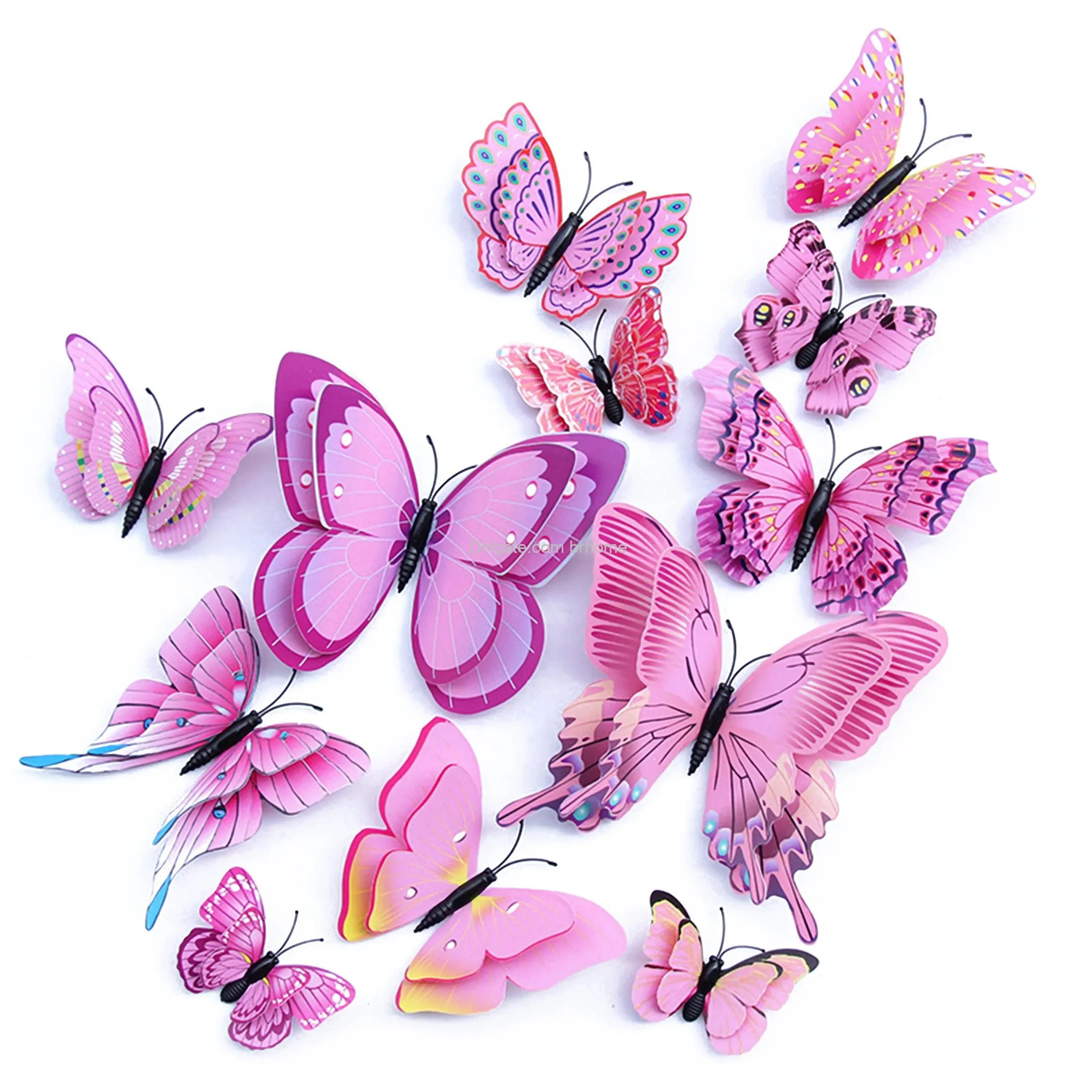 pack of 60 butterfly cupcake toppers cake party cake decorations mixed colour for birthday wedding party wall decoration upgraded version