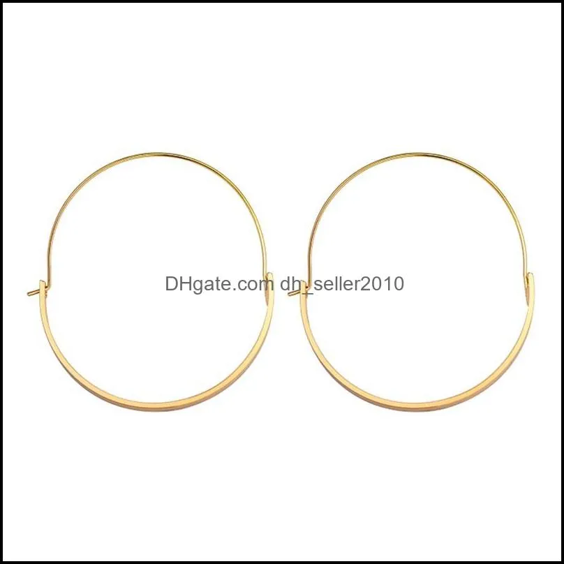 Big Circle Earrings For Women Fashion Jewelry Minimalist Gold Smooth Arc Plate Round Pendientes Brincos 1634 T2