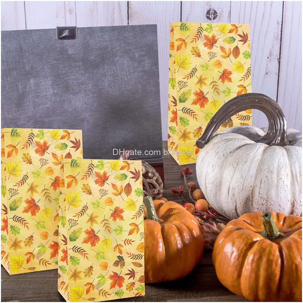 thanksgiving gift bags fall leaves party treat bags autumn goody bags party supply 24ct