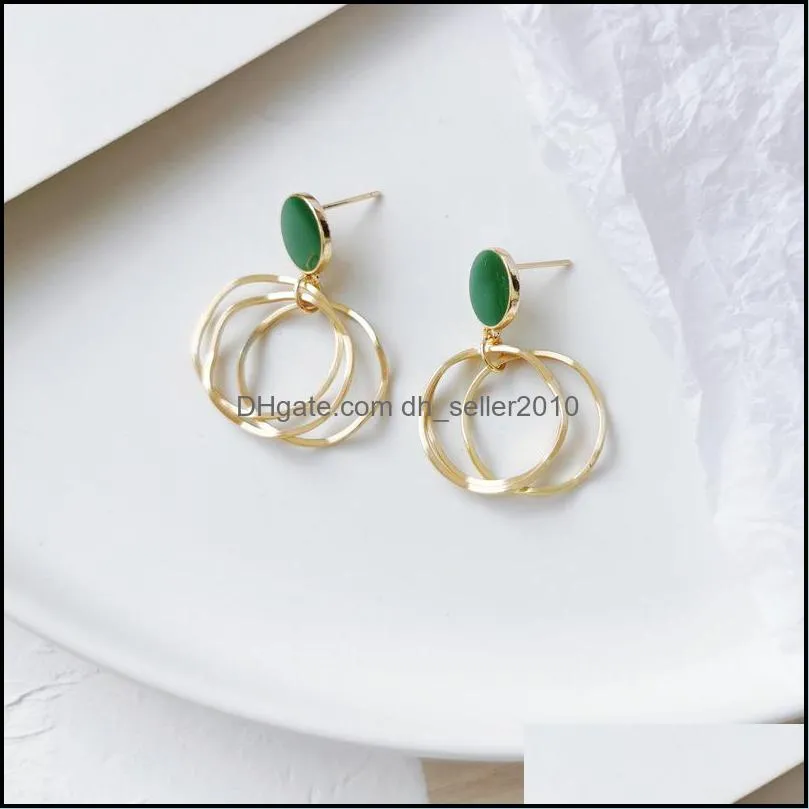 S925 silver needle temperament beautiful dripping earrings temperament wild circle earrings fashion retro earrings 3716 Q2