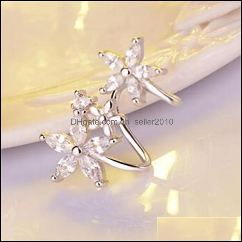 Sterling Silver CZ Screw Back Zircon Butterfly Star Flower Stud Earring For Women pendientes oorbellen boucle d`oreille Gifts