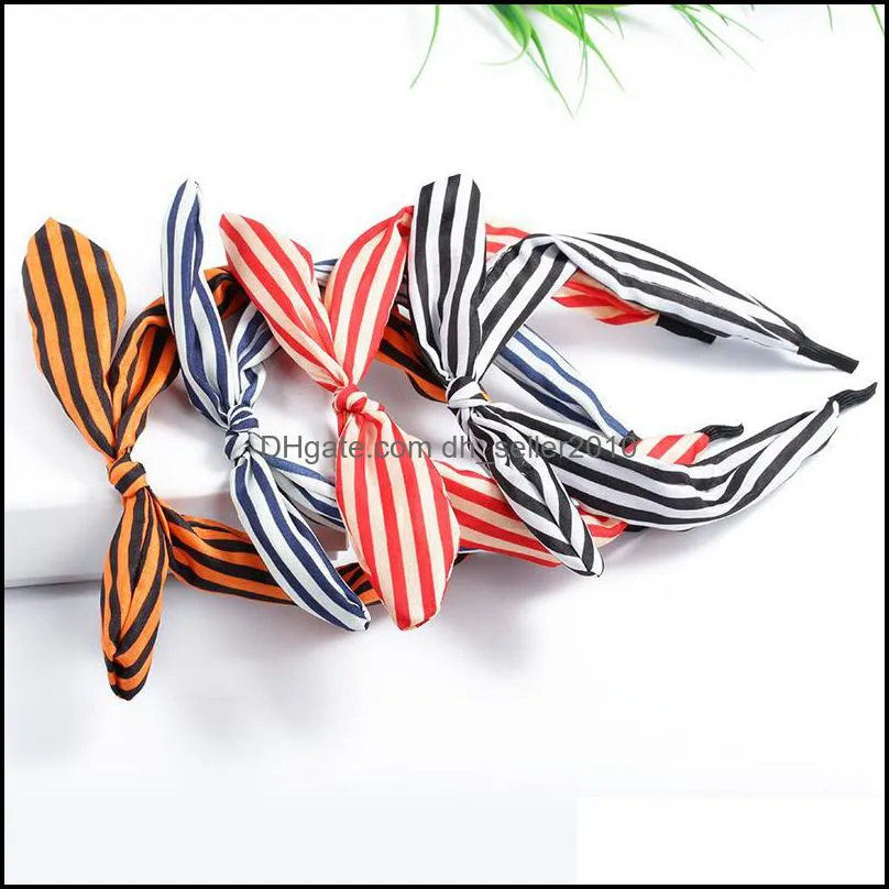 Broken Flowers Women Hair Bands Bow Rabbit Ears Wave Point Headbands Lady Fashion Head Band Accessories
