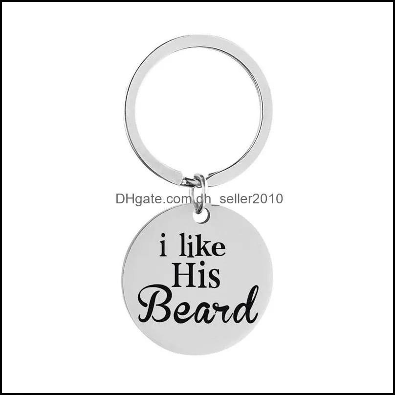 Jewellery Accessories Lovers Key Ring Stainless Steel I Like Her Butthis Beard Keys Originality Pendant Fashion Ornaments Keychains Female