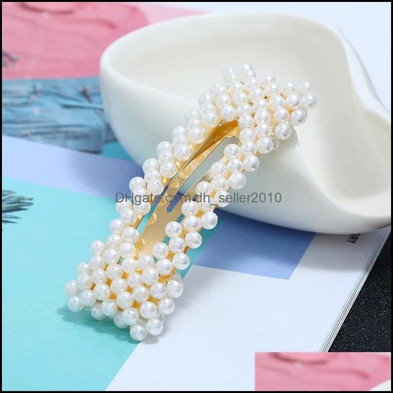 Fashion Pearl Hair Clip for Women Elegant Barrettes Snap Barrette Stick Hairpin Hair Styling Jewelry Accessories 103 M2