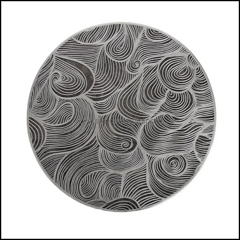 Round Auspicious Cloud PVC Table Mat Hollow Out Heat Insulation Placemat For Dining Kitchen Sets