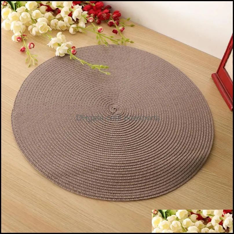 Colorful Round Place Kitchen Dining Table Runner Heat Insulation Non-Slip Washable
