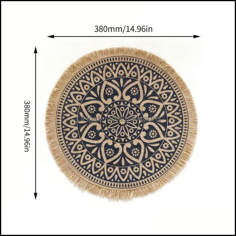 Round Embroidery Lace Table Placemat Nordic Style Non-slip Heat Insulation Furniture Decoration Mat Cup