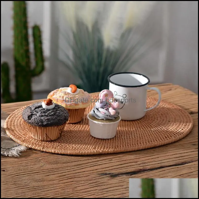 Bowl Mat Placemats Tea Set Accessories Insulation Pad Handmade Coasters For Family Wedding Party And Banquet Rattan Table