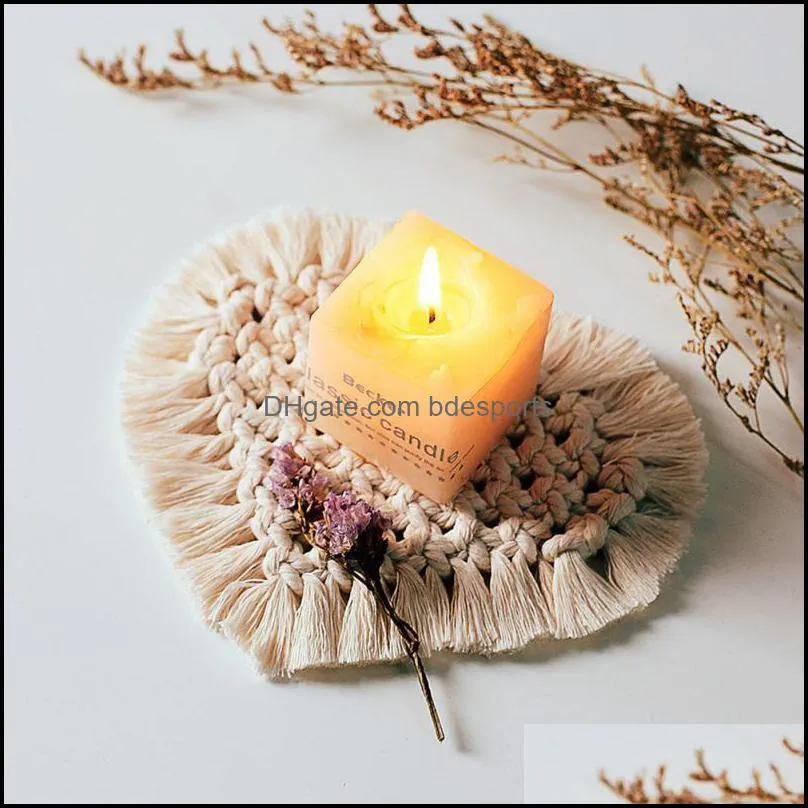 Handmade Cotton Braid Insulation Northern Europe Macrame Cup Pad Bohemia Table Mat