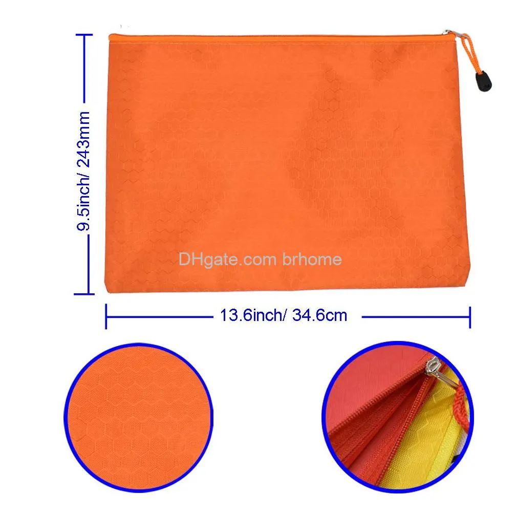 a4 waterproof zipper file bags football pattern office document bags students files category bag 10 color