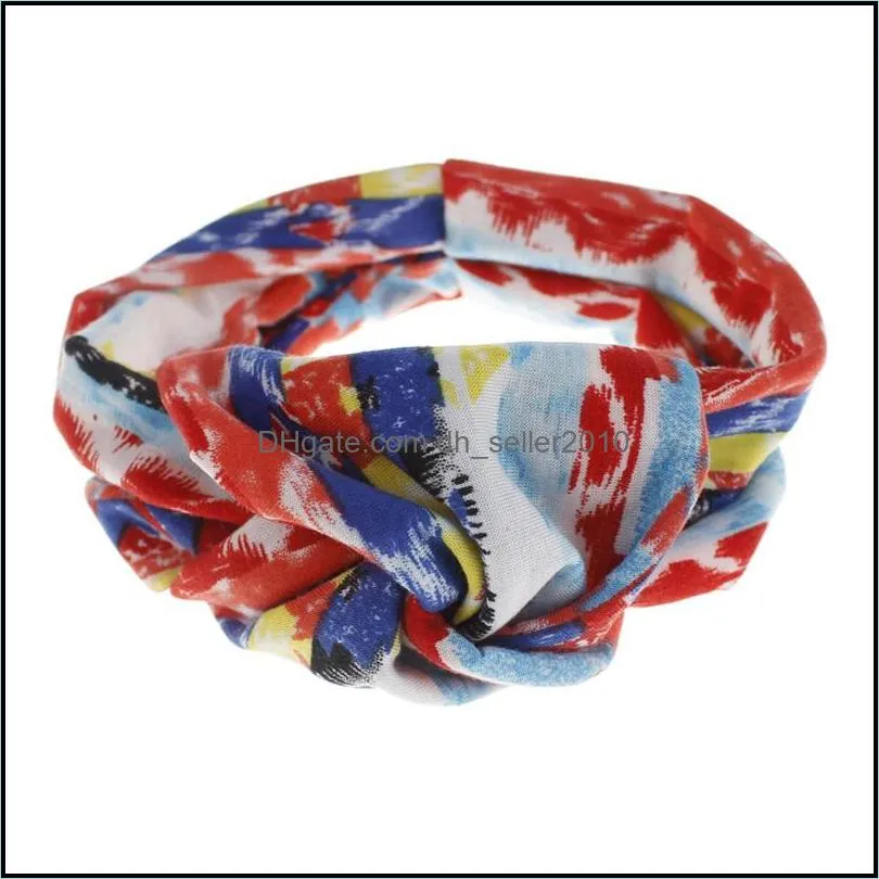 Bandanna Stripe Printing Lady Hairband Women Elastic Retro Head Band Bohemia Style Fashion Hair Accessories 4 6xm J2