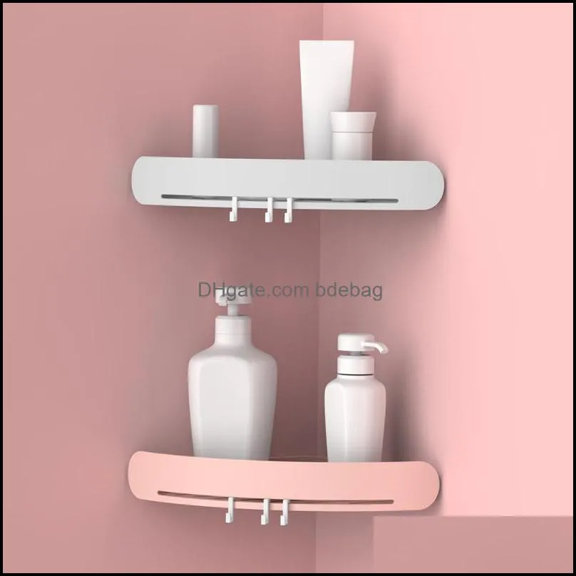 Bath Rack Wall-mounted Punch-free Triangle Plastic Basket