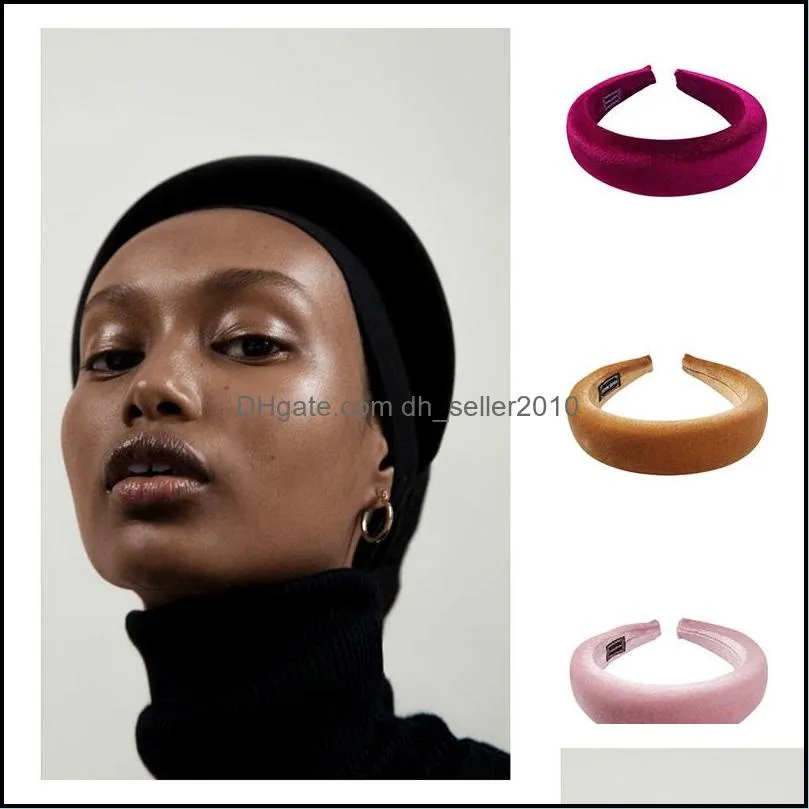 Retro Headband Solid Color Originality Simplicity Wide Edge Plush Women Bling Fashion Headbands Hair Hoop Accessories