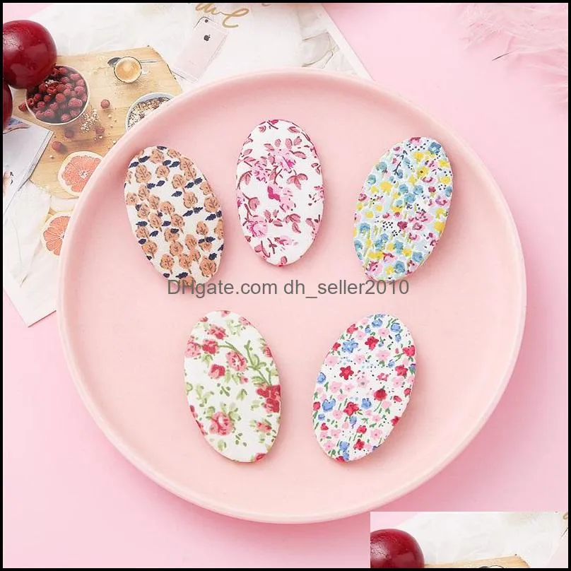 Barrettes Baby Girls Hairpins Fabric Flower Print Ethnic Style Cute Hair Clip Pastoral Style Bobby Pin BB Side Clips Headwear Jewelry 343