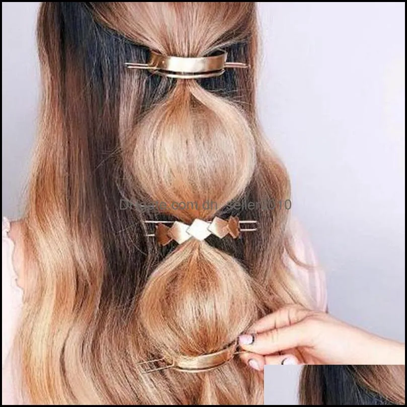 Girl Hairpin Barrettes Jewelry Women Pure Color Rhombus Shaped Alloy Fashion Hairpins Multicolor Hair Accessories New Pattern 6 6ls J2