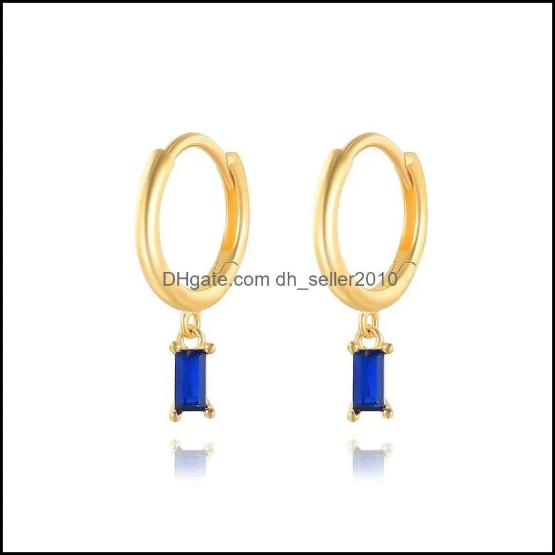 Silver Bling Colorful Zircon Woman Hoop Earring For Valentine`s Day Engagement Gift Hanging Pendientes Fine Jewelry 749 Z2