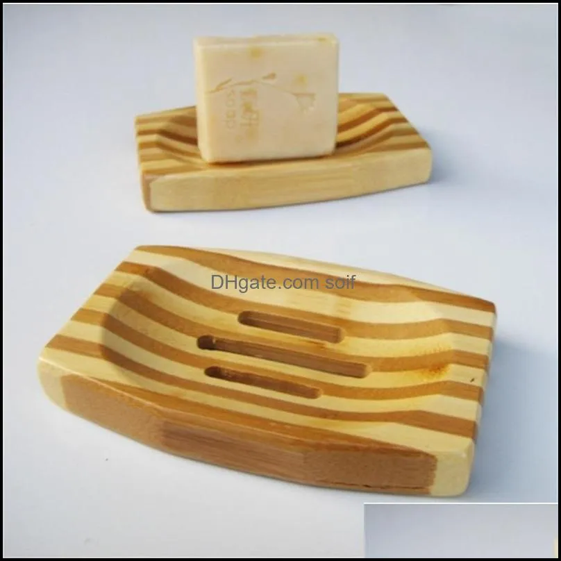 stripe hollow soap boxes natural bamboo draining soaps dish storage supplies for shower room 4 42zz q2