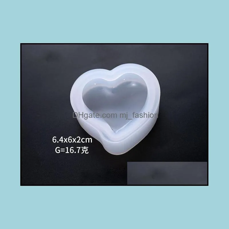 3D Silicone Heart Mold Resin Pendant Jewelry Making Mould Clay Polymer Casting Craft DIY 3 Size Clear Color