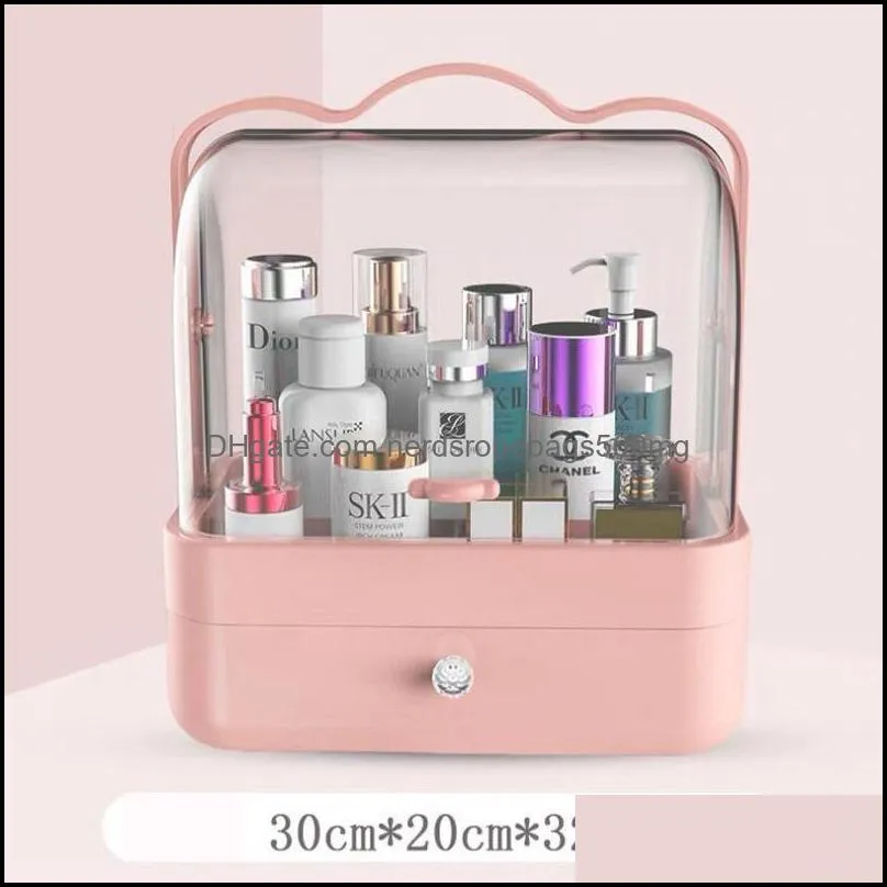 Portable Cosmetic Box Beauty Drawer Type Skin Care Product Rack Lipstick Makeup Brush Finisher