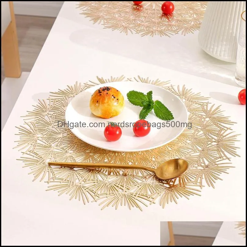 PVC Dandelion Hollow Nordic Style Non-slip Kitchen Placemat Insulation Pad Dish Coffee Table Mat Home El Decor
