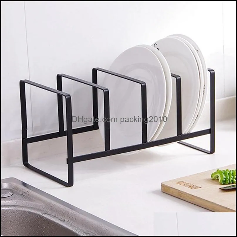 Kitchen Organizer Pot Lid Rack Stainless Steel Spoon Holder Shelf Cooking Dish Pan Cover Stand