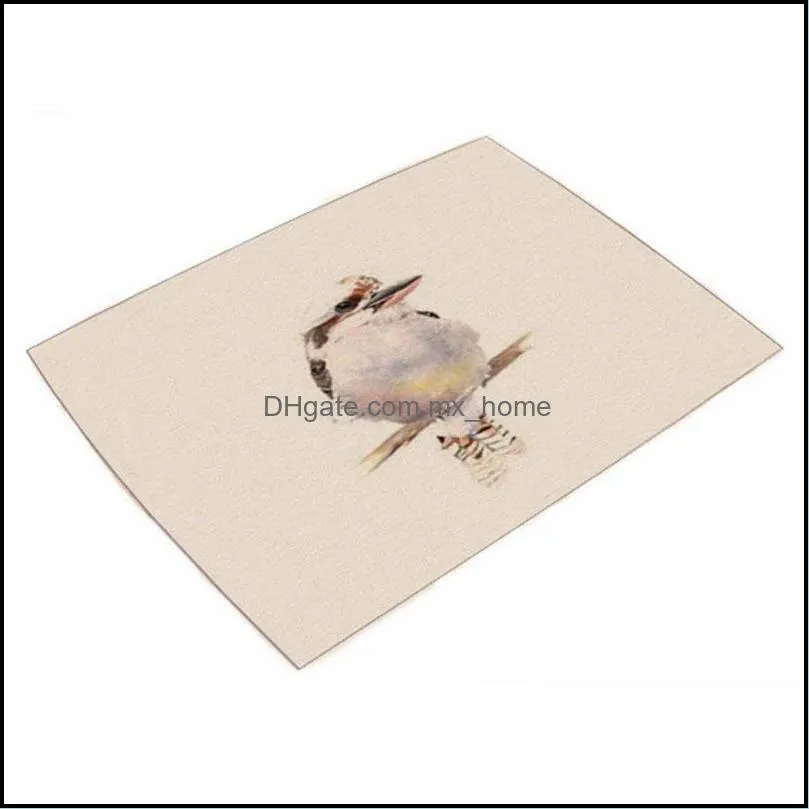 Animal Cotton And Linen Placemats Nordic American Insulation Cloth Mat Western Food Teacup Art Placemat
