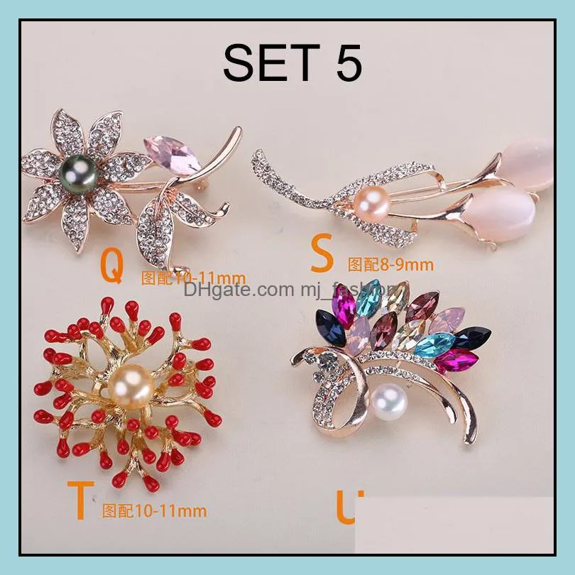 Animal Pearl Brooch Setting Pearl Jewelry Settings Rhinestone Brooch for Women Fashion Accessories DIY Pearl Pin Christmas Gift