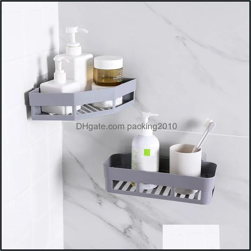 Corner Drain Shelves Rack Punch-Free Strong Wall Suction Shelf Can CSV