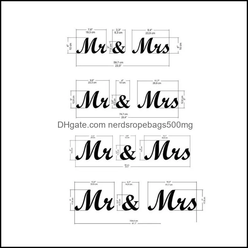 Mr. & Mrs. Letters Wedding Table Decoration, Wooden Red Freestanding Mr Mrs Signs For Sweetheart