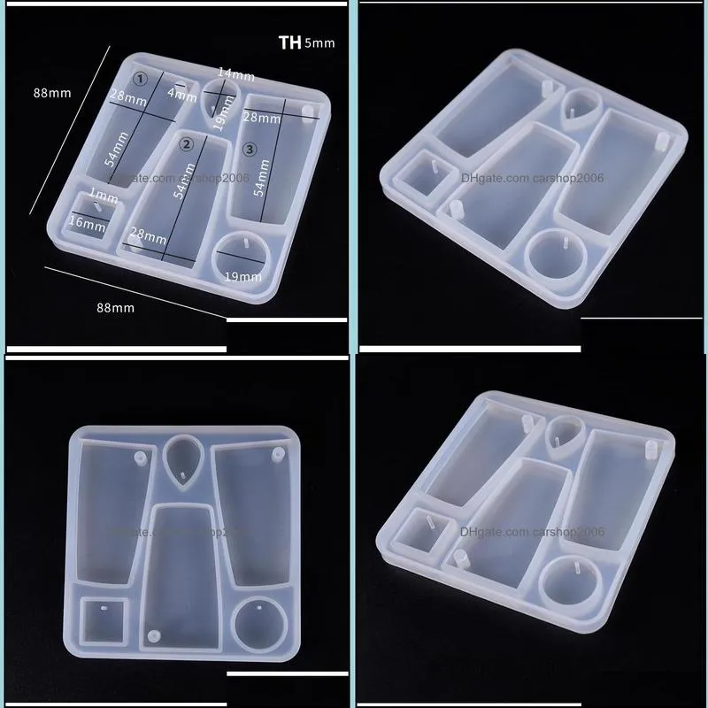 Silicone Resin Molds Trapezoid Round Waterdrop Pendant Moulds Epoxy Resin DIY Jewelry Making Molds Resin Craft Equipment