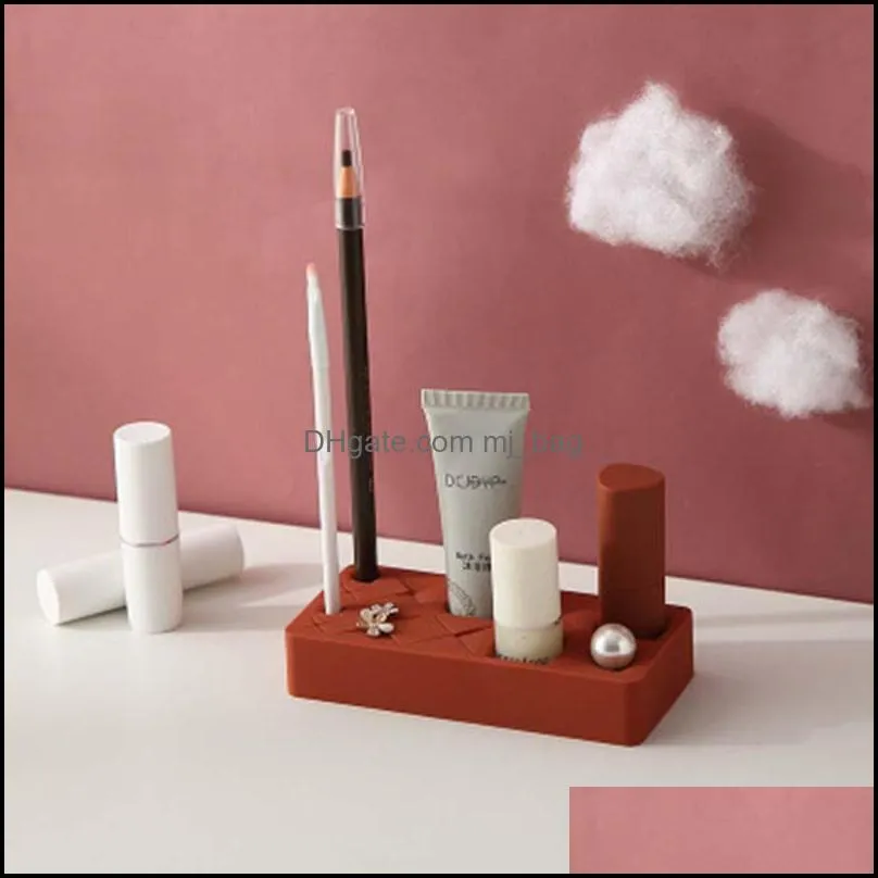 8/18/28 Grid Silicone Lipstick Rack Cosmetic Box Multi-grid Makeup Display Stand Women Holder