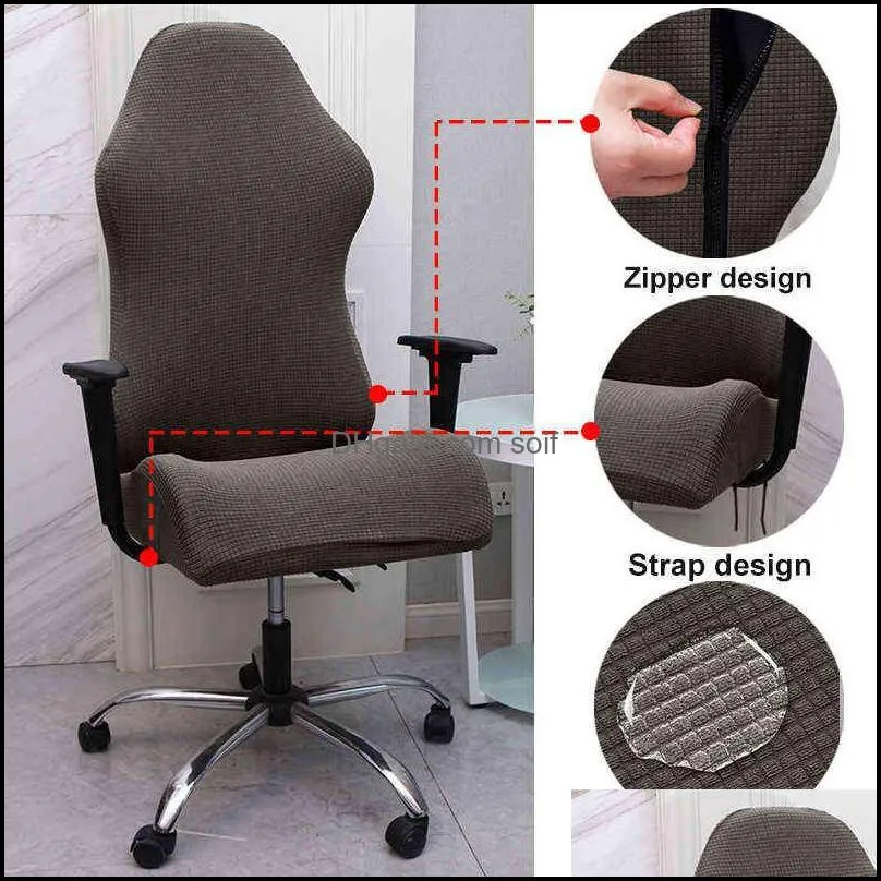 Waterproof Gaming Chair Cover Computer Elastic Armchair Slipcovers Seat Arm Office Covers Not Include