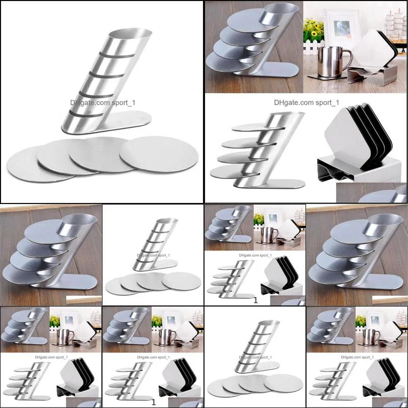 4pcs/set Cold Drink Bar Table Placemat With Storage Rack