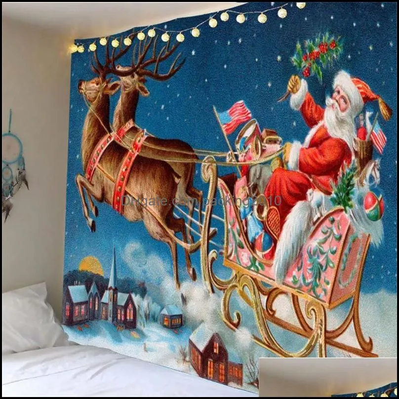 Tapestries Christmas Tapestry Wall Hanging Home Dorm Living Room Decor Xmas Festival